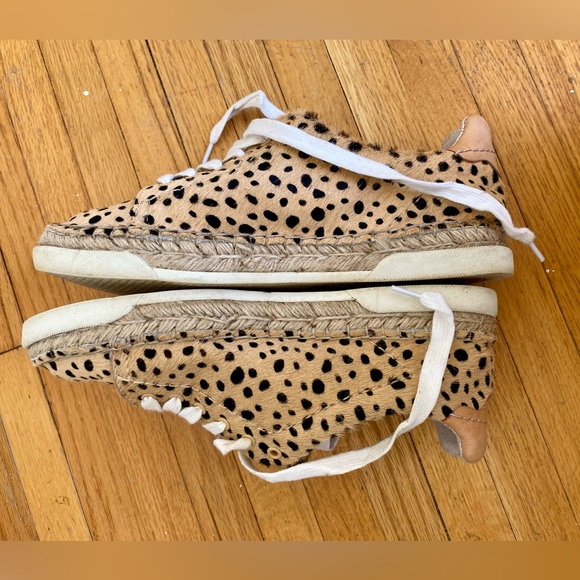 Leopard Animal Print Genuine Cow Hide Leather Dolce Vita Sneakers Espadrille 7.5 - Picture 8 of 10